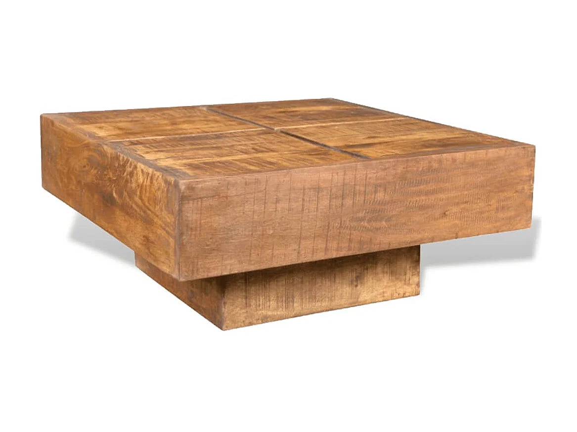 Table basse carrée Marron Bois massif de manguier OFR28178 BonneVie Meuble