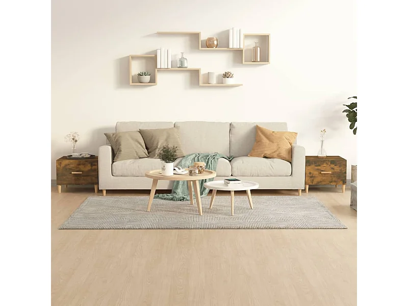 Mesa de centro 2 uds madera ingeniería roble ahumado 50x50x40cm ES67523