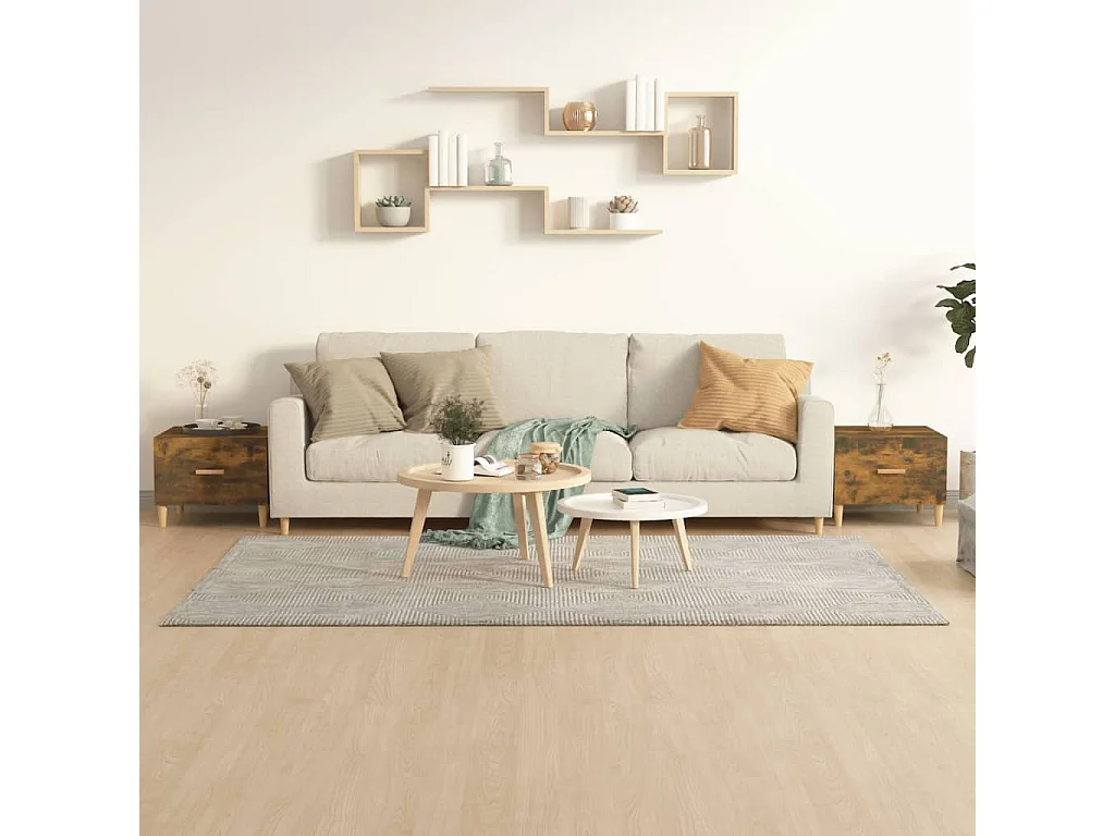 Tables basses 2 pcs chêne fumé 50x50x40 cm bois d'ingénierie OFR53197 BonneVie Meuble