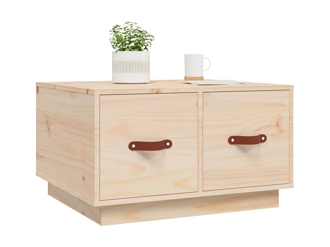 Mesa de centro de madera maciza de pino 60x53x35 cm ES60859