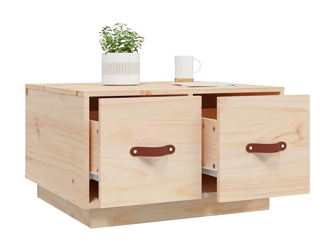 Mesa de centro de madera maciza de pino 60x53x35 cm ES60859