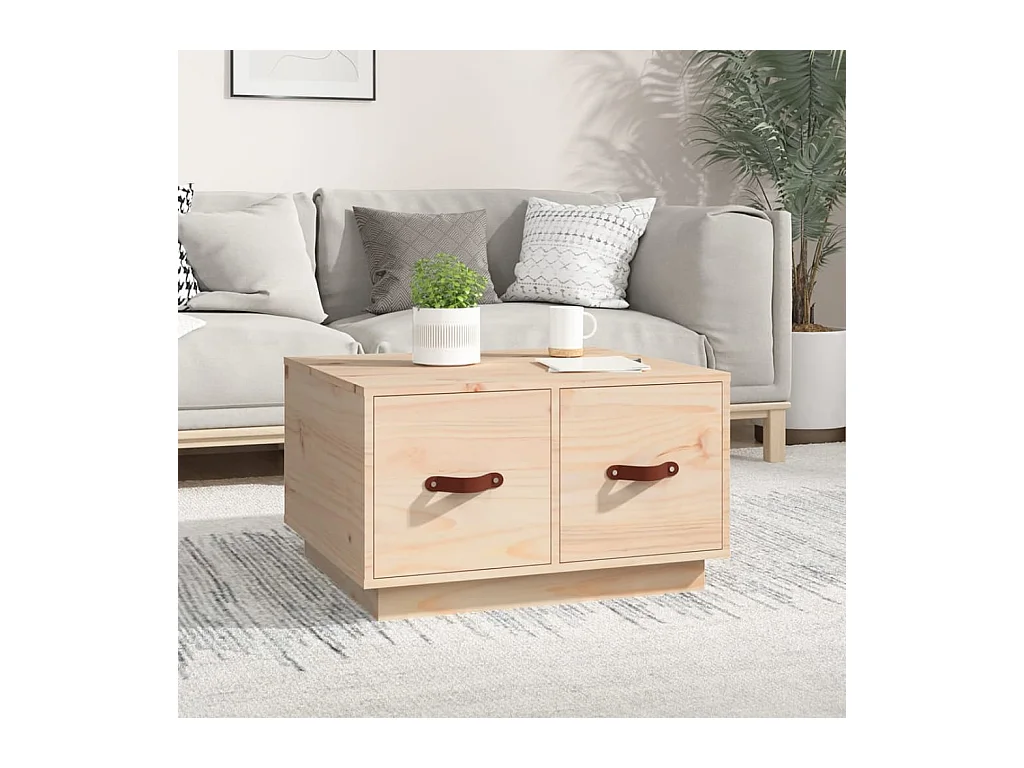 Table basse 60x53x35 cm Bois massif de pin OFR22947 BonneVie Meuble