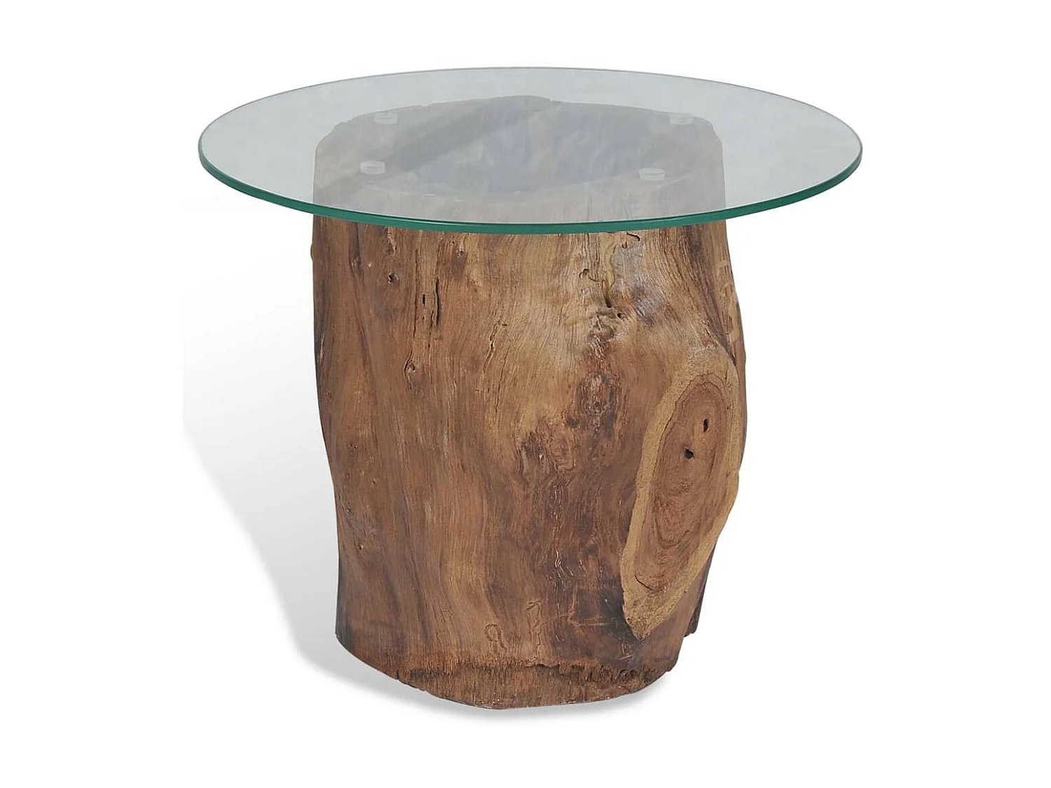 Mesa de centro de teca y vidrio 50x40 cm ES59533