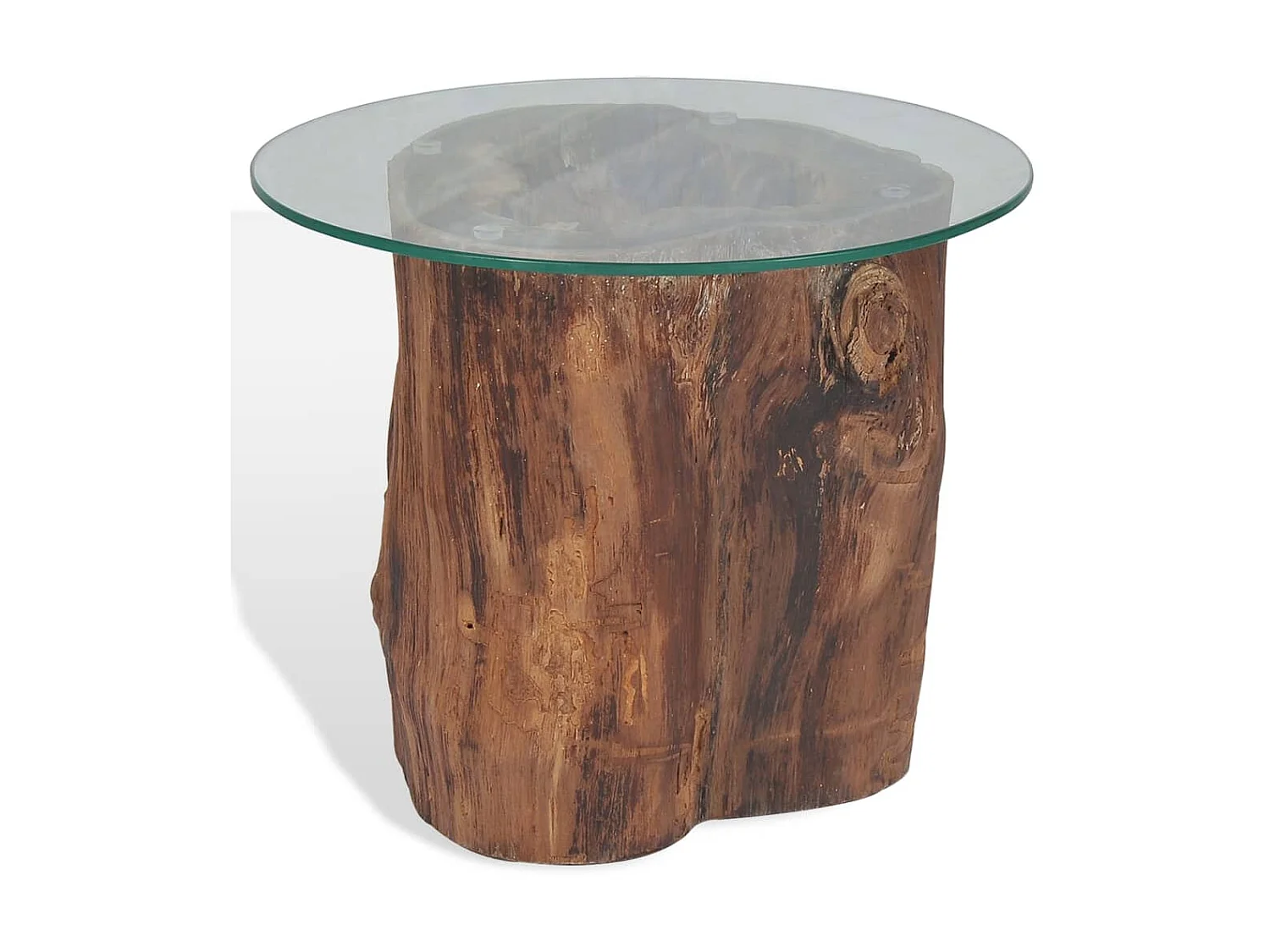 Mesa de centro de teca y vidrio 50x40 cm ES59533