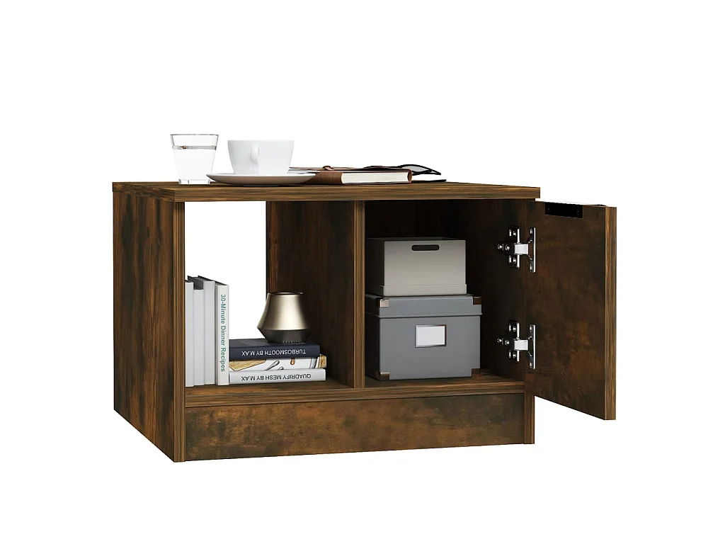 Salontafel 50x50x36 cm bewerkt hout gerookt eikenkleurig NL96700