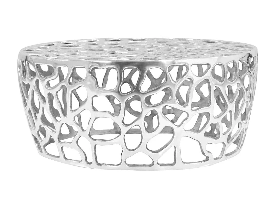 Table basse Aluminium moulé 70 x 30 cm Argenté OFR78082 BonneVie Meuble