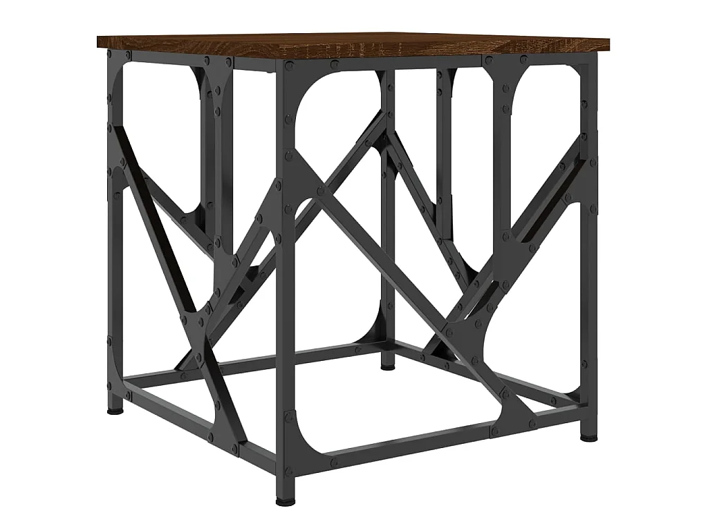 Table basse chêne marron 45x45x47,5 cm bois d'ingénierie OFR73315 BonneVie Meuble