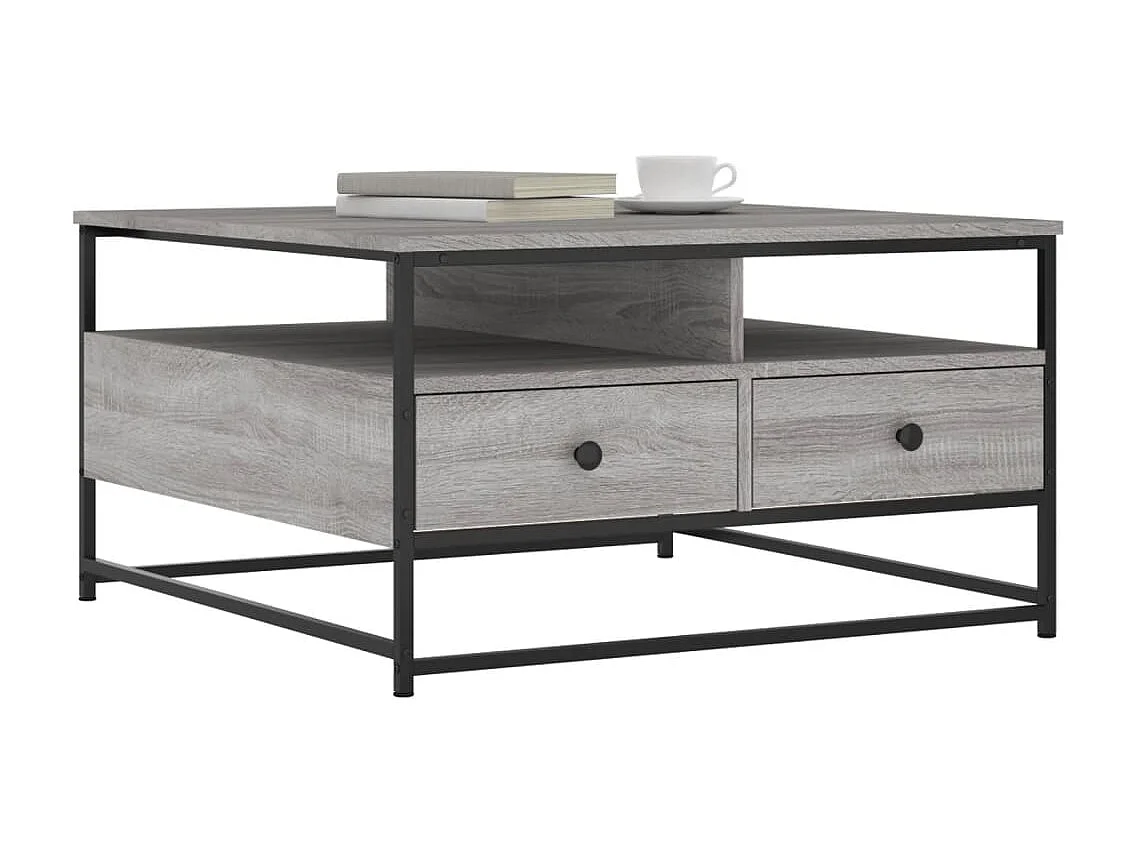 Mesa de centro 80x80x45 cm derivados de madeira cinzento sonoma PT150916