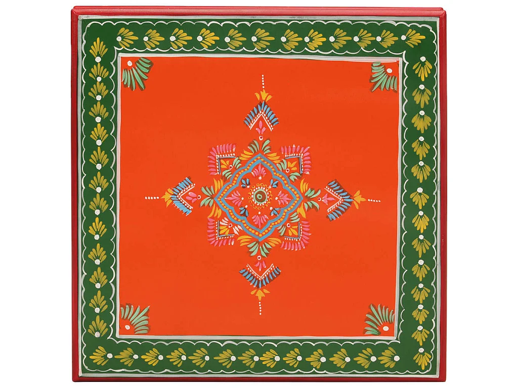 Table basse orange bois de manguier massif peint à la main OFR98058 BonneVie Meuble