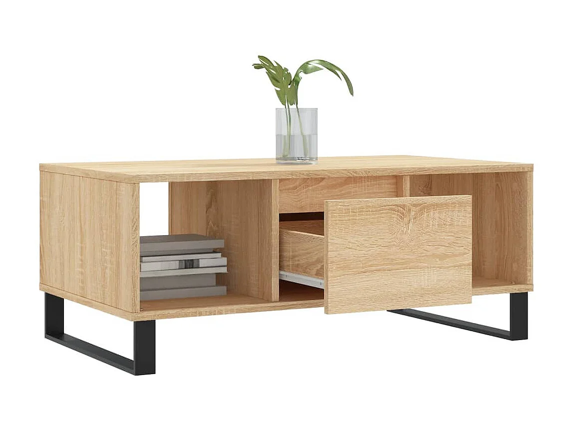 Table basse Chêne sonoma 90x50x36,5 cm Bois d'ingénierie OFR21793 BonneVie Meuble
