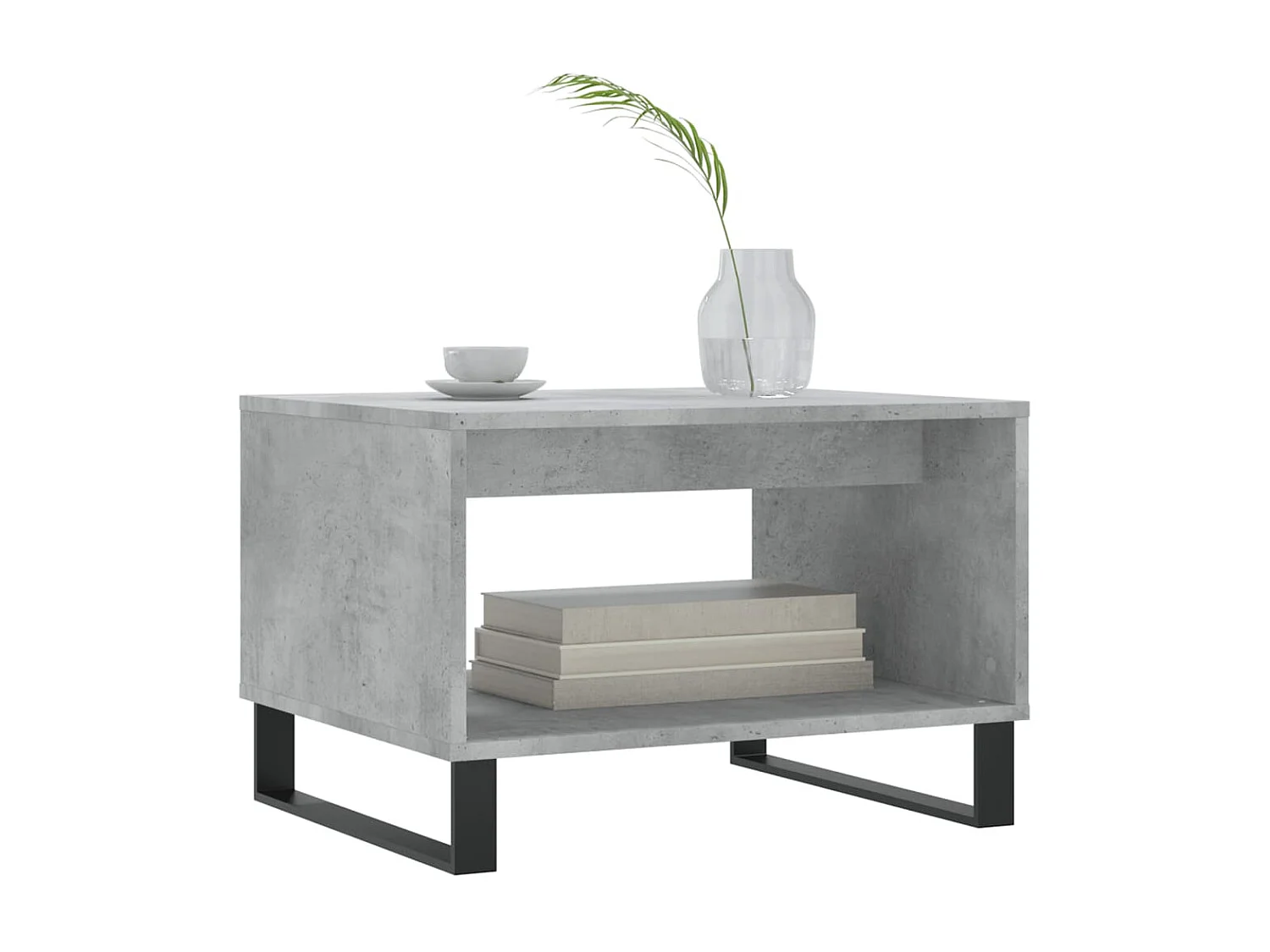 Table basse gris béton 60x50x40 cm bois d'ingénierie OFR80407 BonneVie Meuble