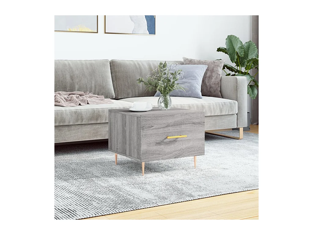 Mesa de centro madera contrachapada gris Sonoma 50x50x40 cm ES81029