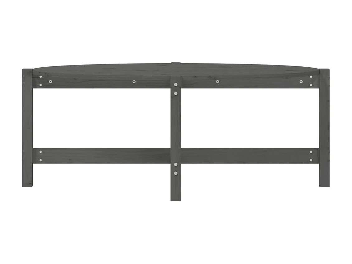 Table basse Gris 118x63x45 cm Bois massif de pin OFR47776 BonneVie Meuble