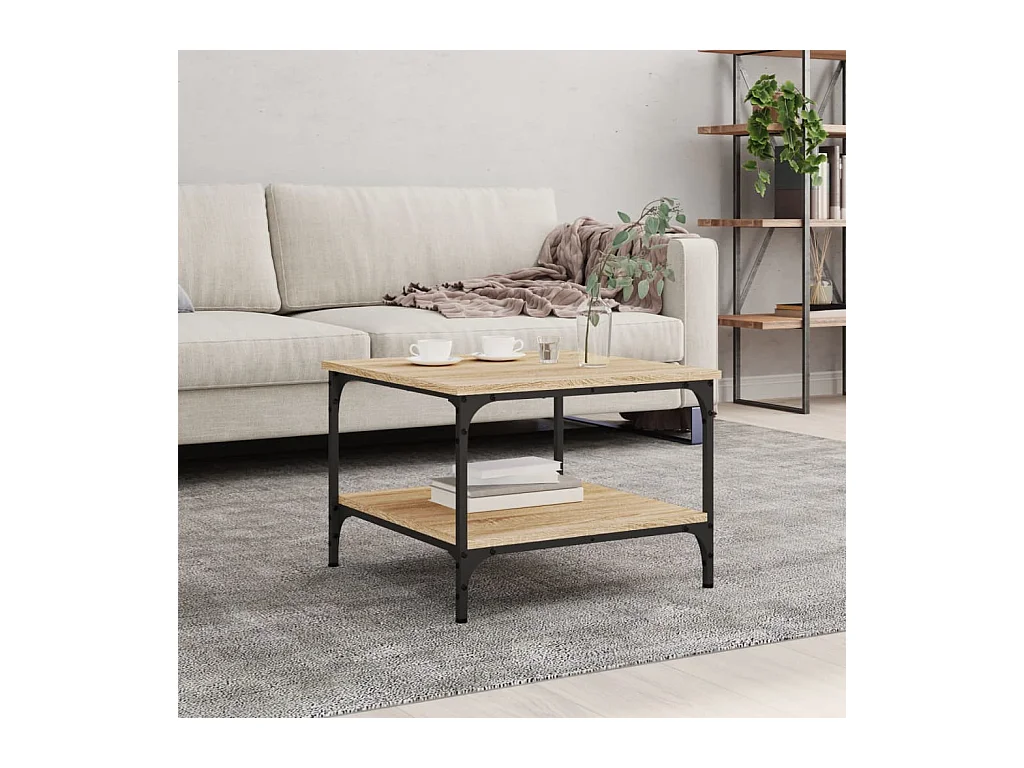 Salontafel 55x55x40 cm bewerkt hout sonoma eikenkleurig NL92888