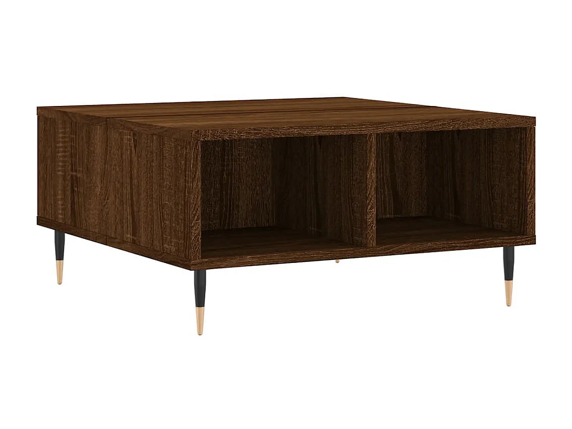 Mesa de centro 60x60x30 cm derivados madeira carvalho castanho PT553959