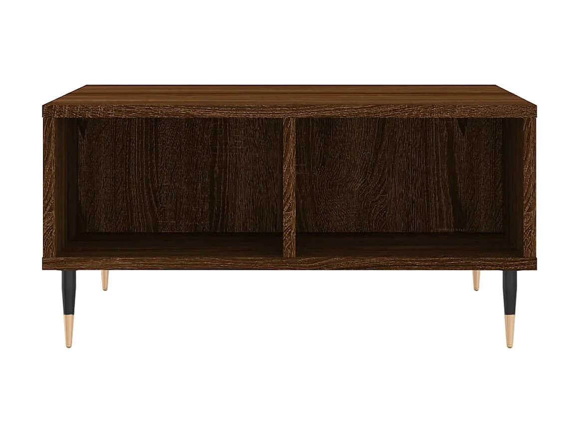 Table basse chêne marron 60x60x30 cm bois d'ingénierie OFR58470 BonneVie Meuble
