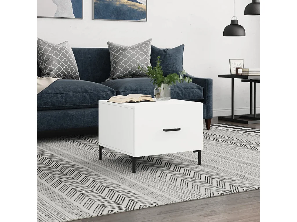 Mesa de centro 50x50x40 cm derivados de madeira branco PT497674