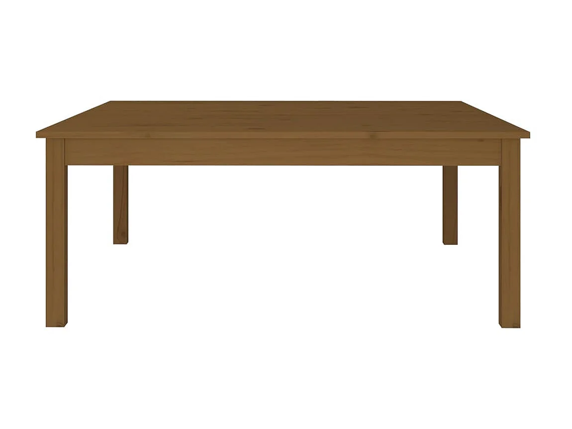 Mesa de centro madera maciza de pino marrón miel 100x100x40 cm ES61785