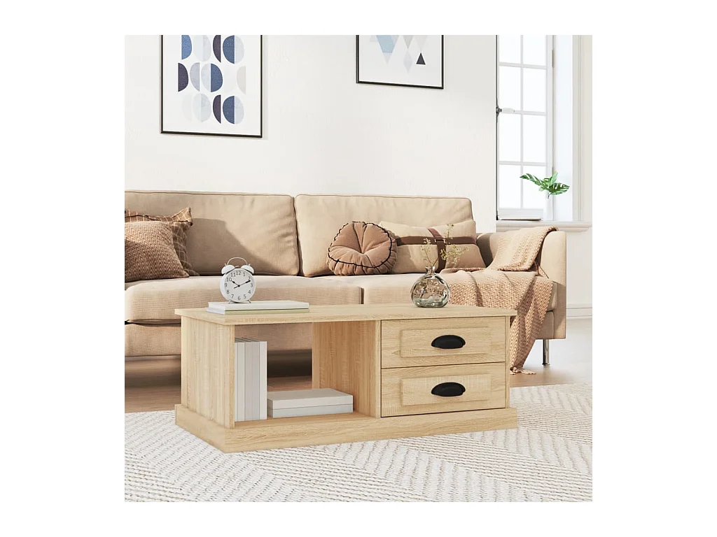 Table basse Chêne sonoma 90x50x35 cm Bois d'ingénierie OFR40990 BonneVie Meuble