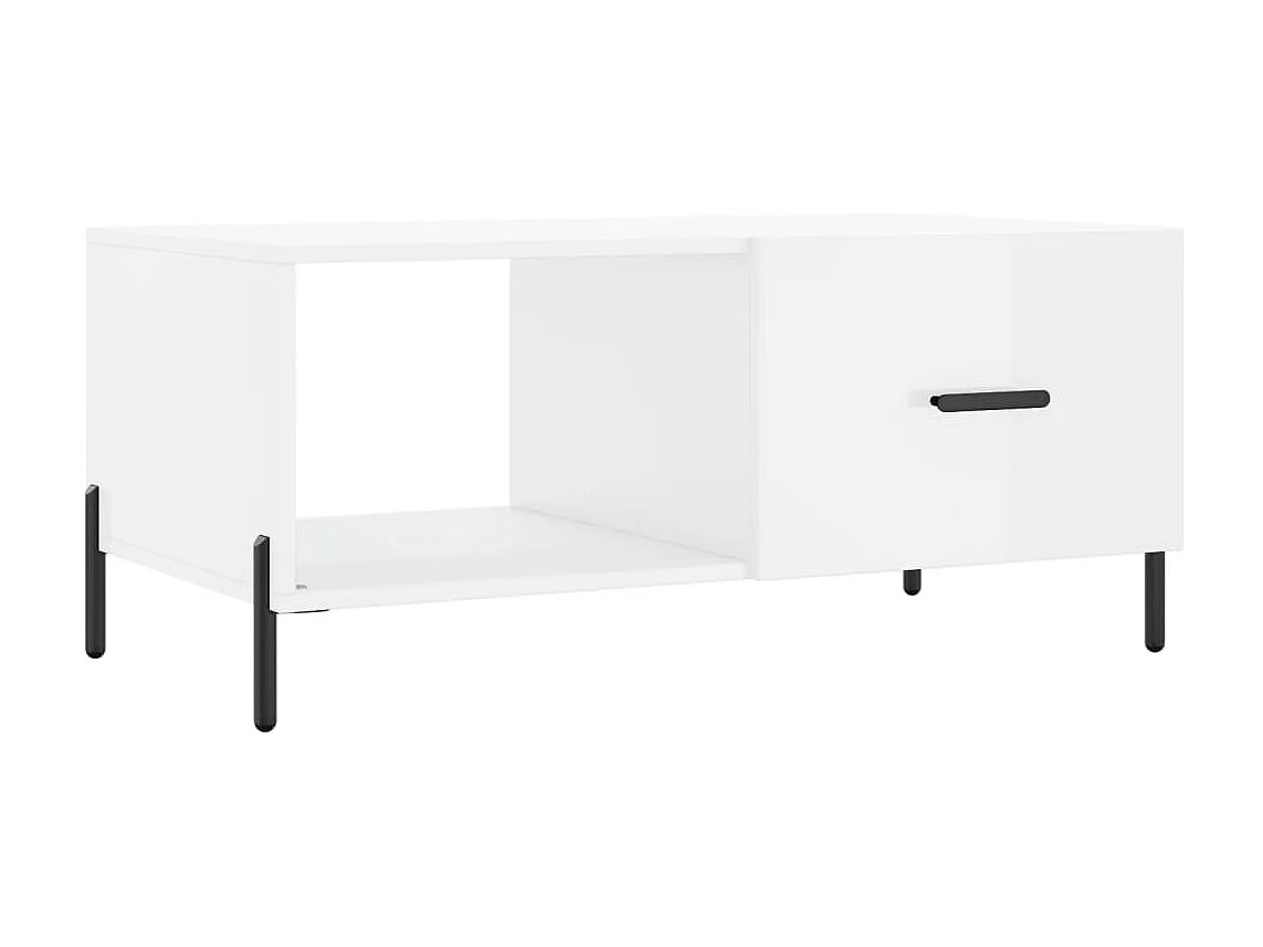 Table basse Blanc brillant 90x50x40 cm Bois d'ingénierie OFR57493 BonneVie Meuble