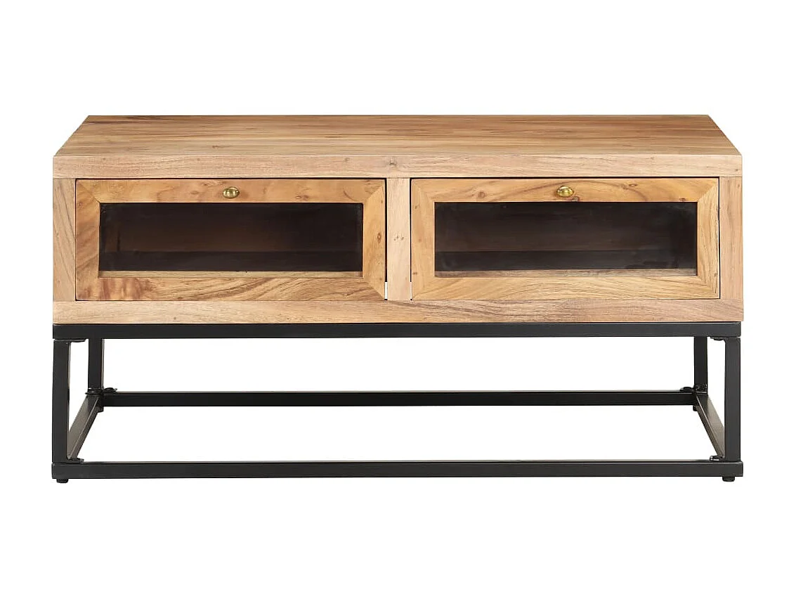 Table basse 90x60x40 cm Bois d'acacia massif OFR73489 BonneVie Meuble