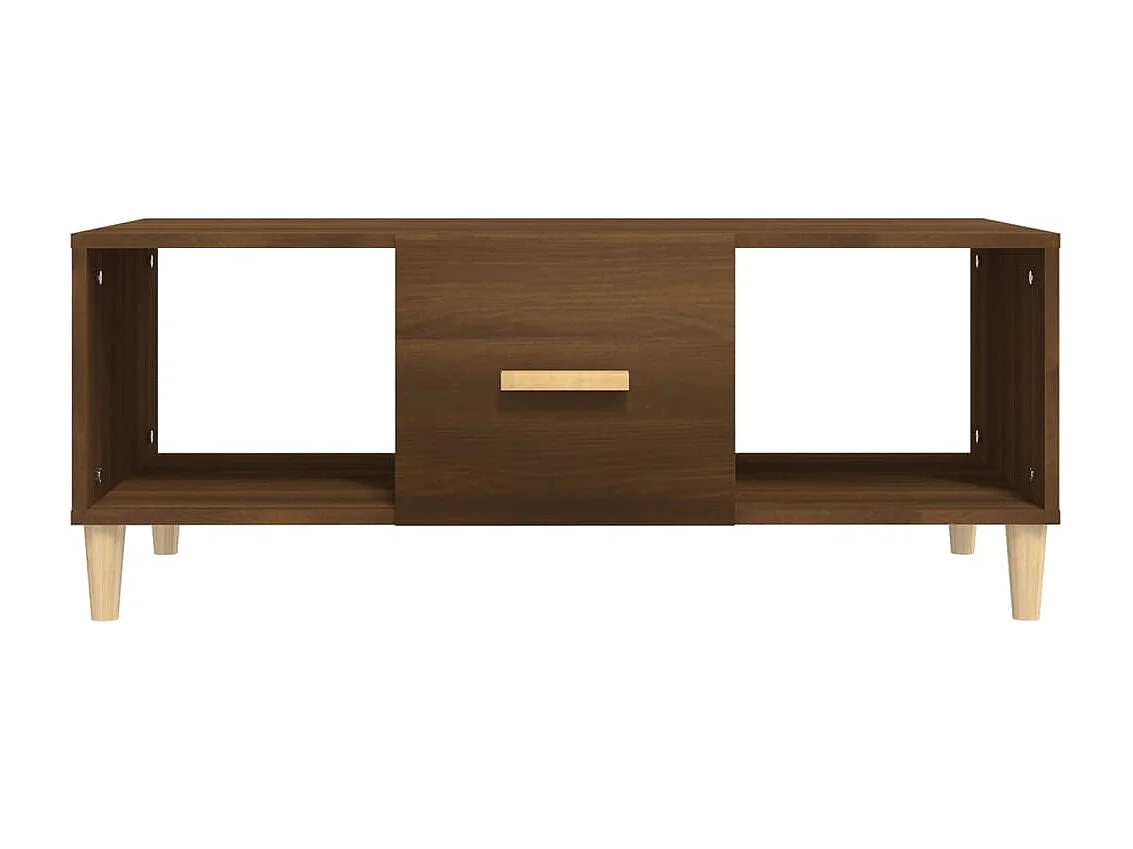 Table basse chêne marron 102x50x40 cm bois d'ingénierie OFR75692 BonneVie Meuble