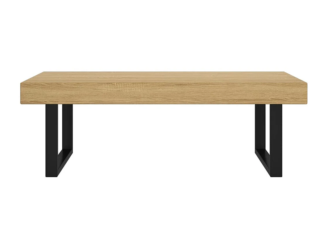 Mesa de centro 120x60x40 cm MDF e ferro castanho-claro e preto PT698795