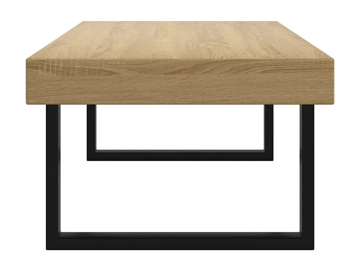 Mesa de centro 120x60x40 cm MDF e ferro castanho-claro e preto PT698795