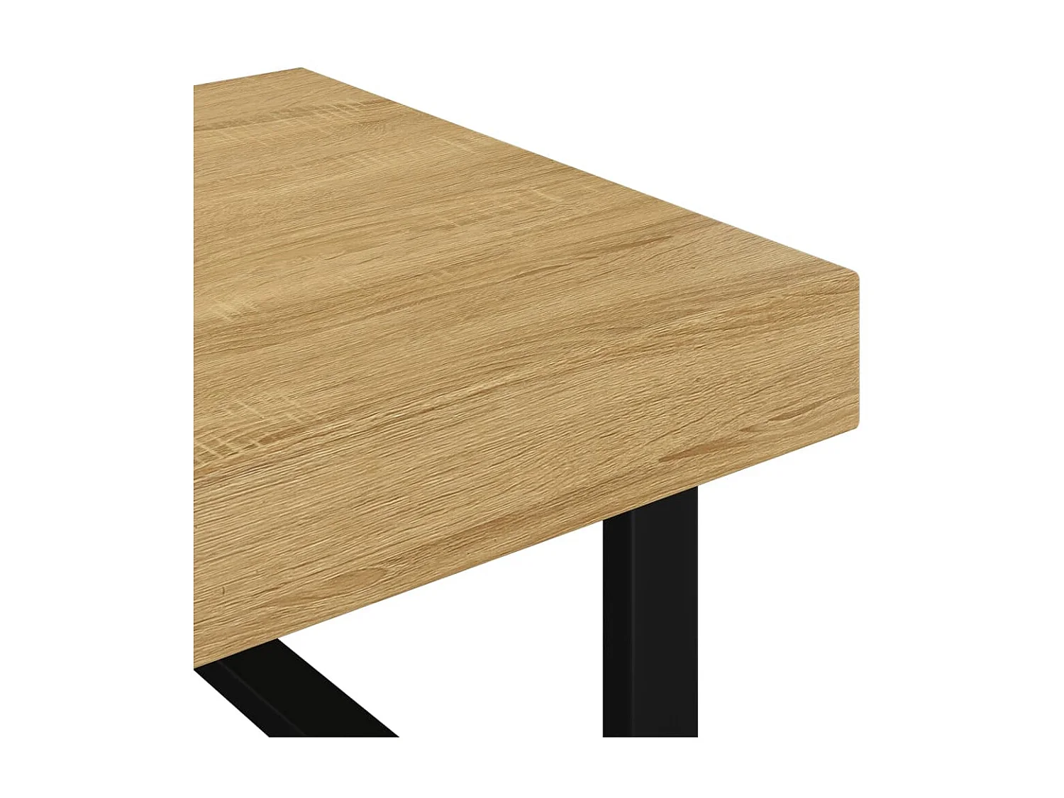 Mesa de centro 120x60x40 cm MDF e ferro castanho-claro e preto PT698795