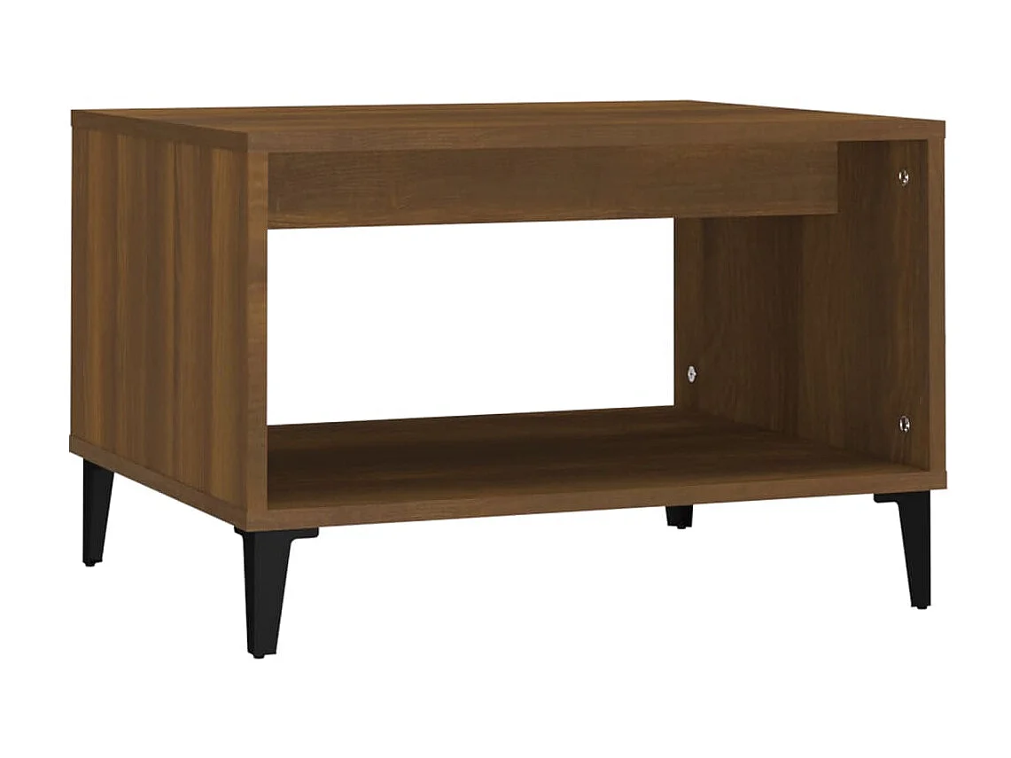 Mesa de centro madera contrachapada marrón roble 60x50x40 cm ES31983