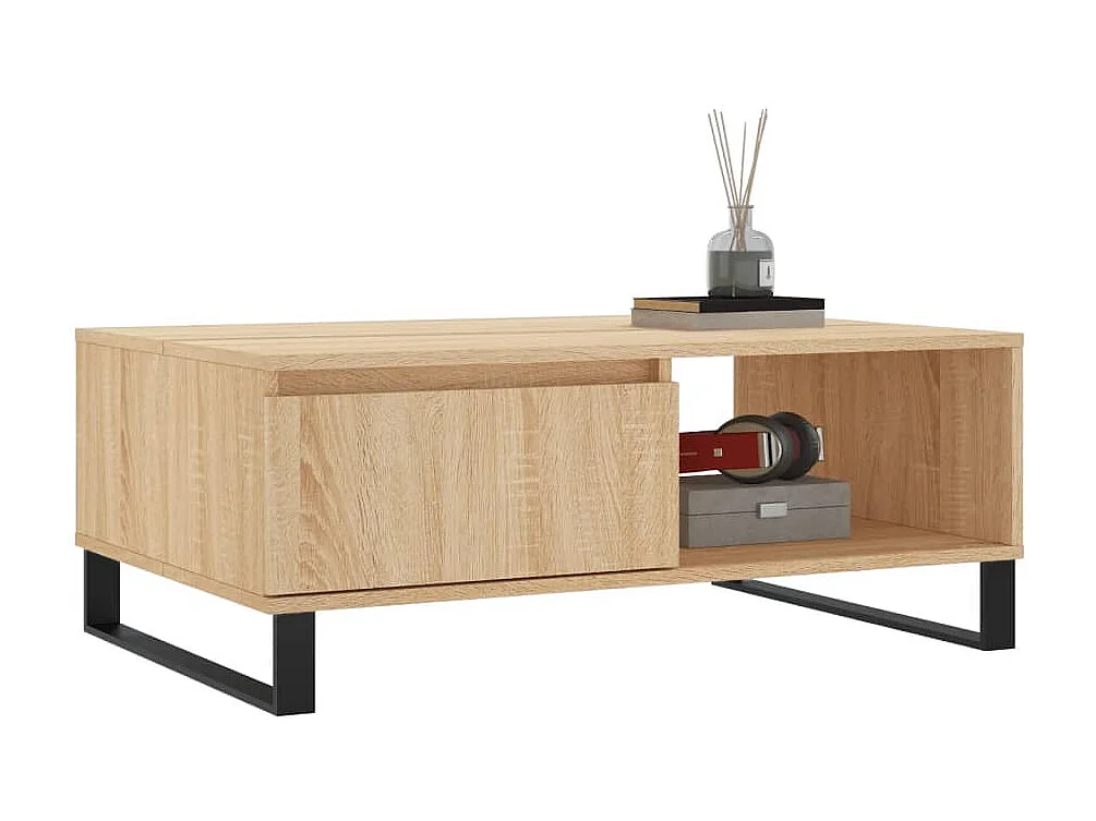 Table basse chêne sonoma 90x60x35 cm bois d'ingénierie OFR11670 BonneVie Meuble