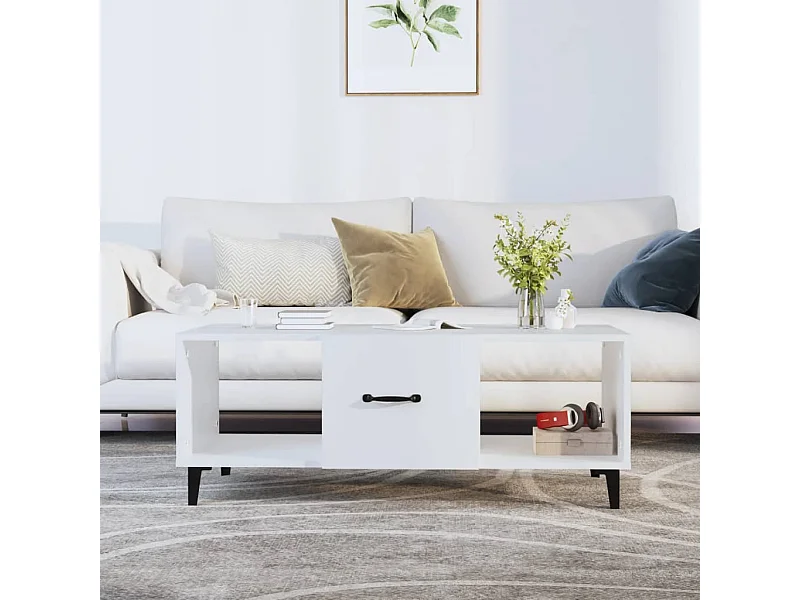 Mesa de centro 102x50x40 cm madeira processada branco PT802656