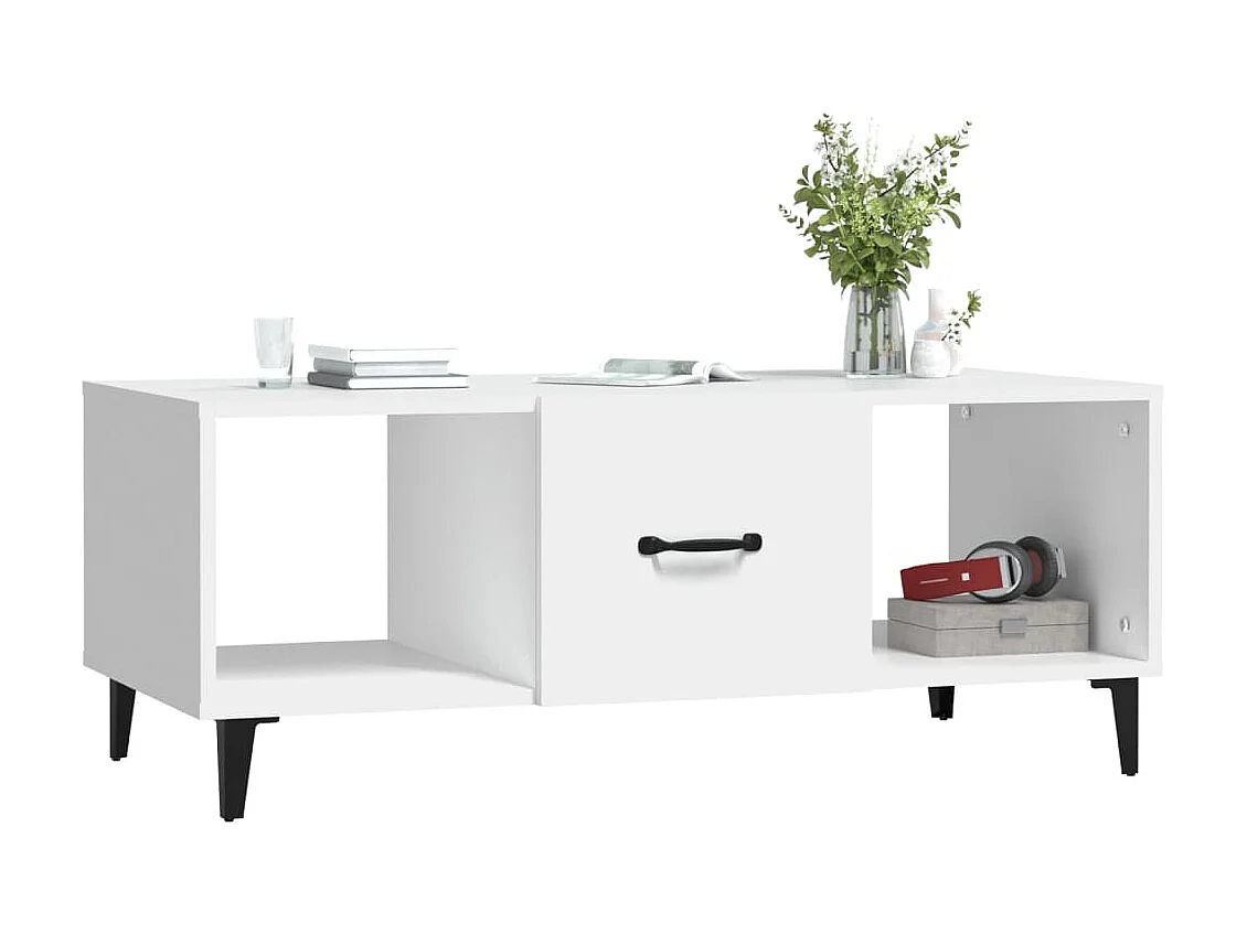 Mesa de centro madera contrachapada blanco 102x50x40 cm ES22140