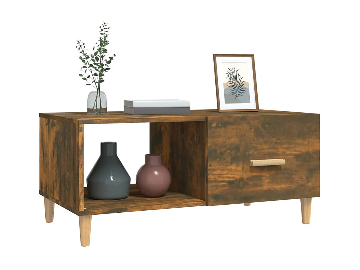 Table basse Chêne fumé 89,5x50x40 cm Bois d'ingénierie OFR29187 BonneVie Meuble