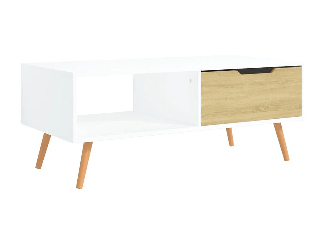 Mesa de centro 100x49,5x43 cm aglomerado branco/carvalho sonoma PT351168