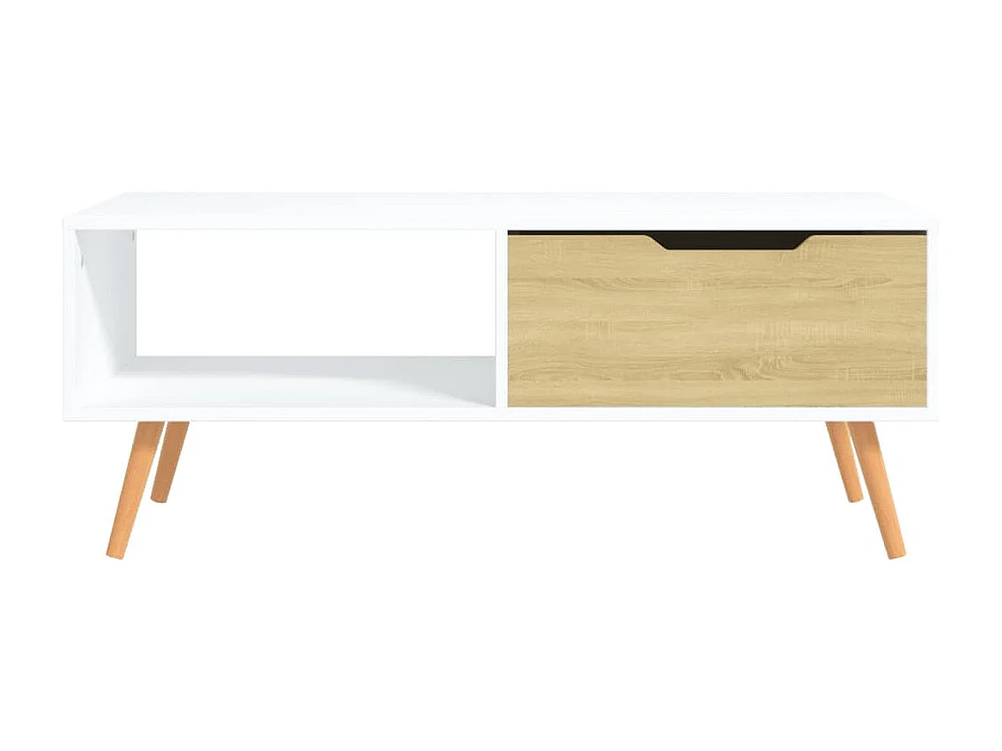 Mesa de centro 100x49,5x43 cm aglomerado branco/carvalho sonoma PT351168
