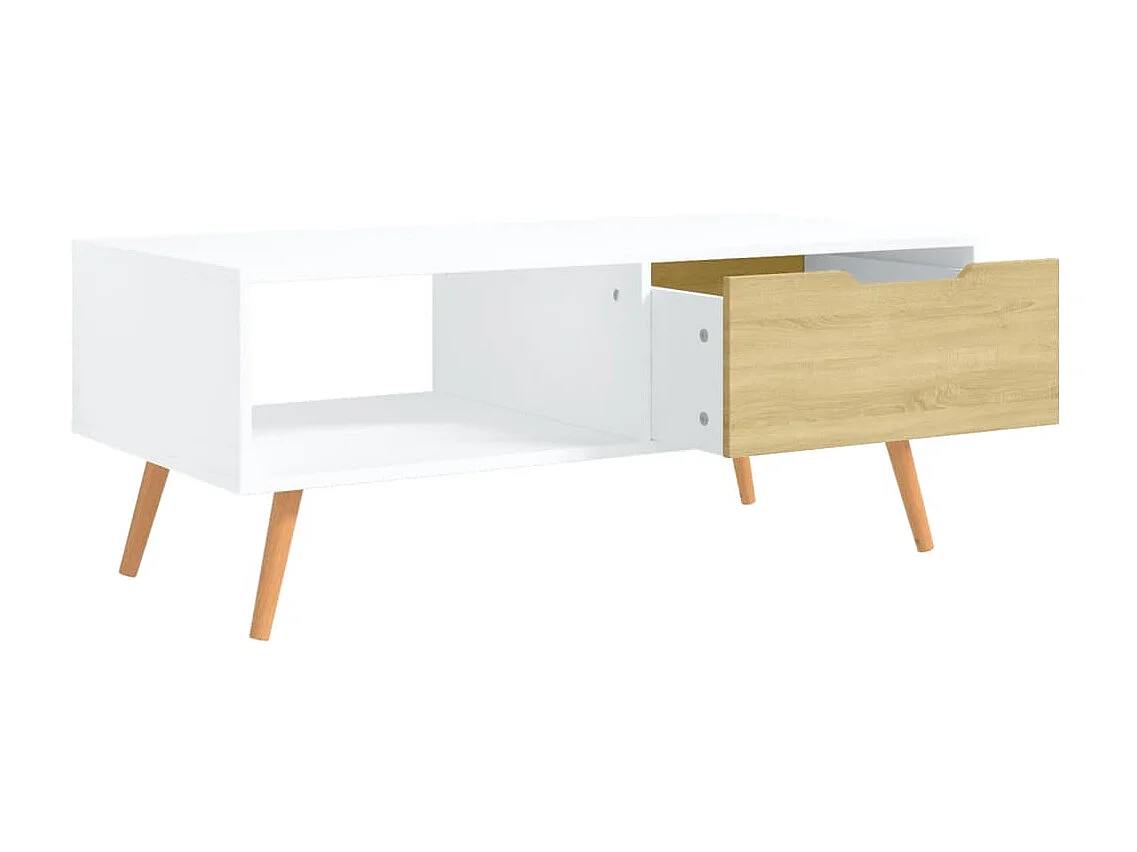 Mesa de centro 100x49,5x43 cm aglomerado branco/carvalho sonoma PT351168