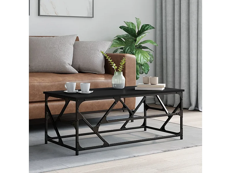 Table basse Noir 100x50x40 cm Bois d'ingénierie OFR19499 BonneVie Meuble