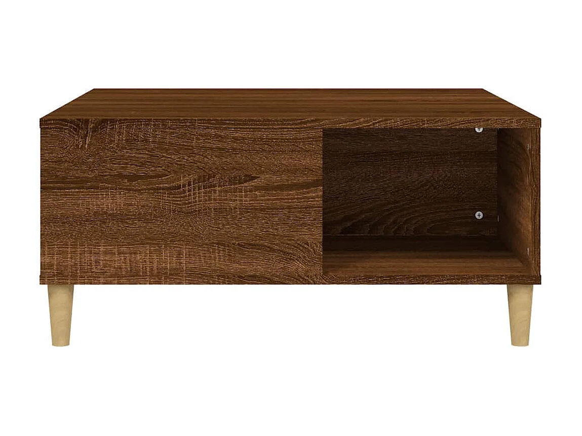 Salontafel 80x80x36,5 cm bewerkt hout bruin eikenkleur NL44537