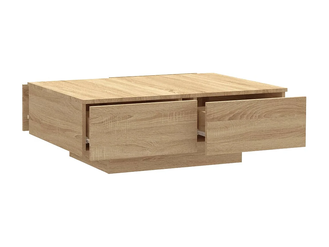 Mesa de centro madera contrachapada color roble 90x60x31 cm ES902972
