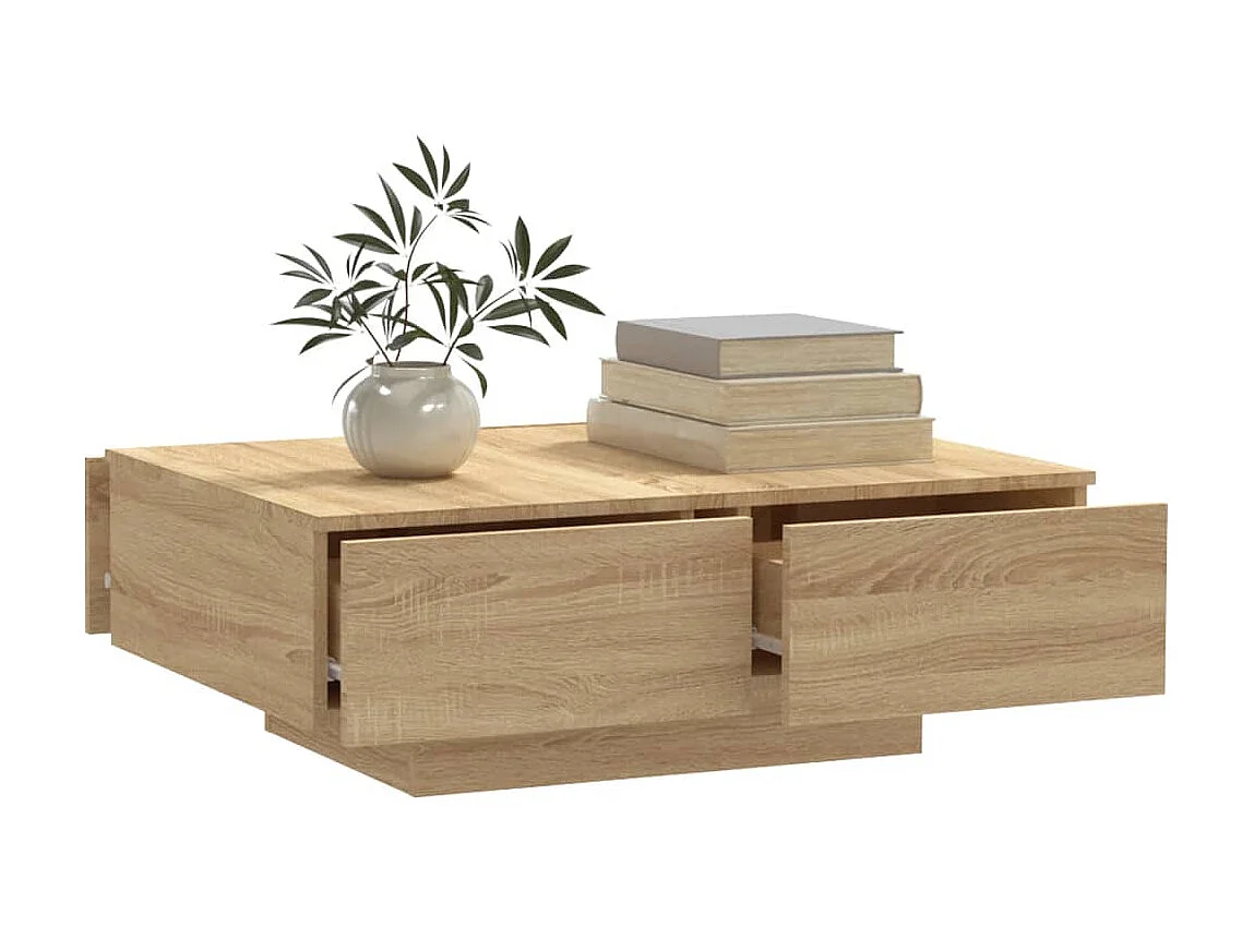Table basse Chêne sonoma 90x60x31 cm Aggloméré OFR26003 BonneVie Meuble