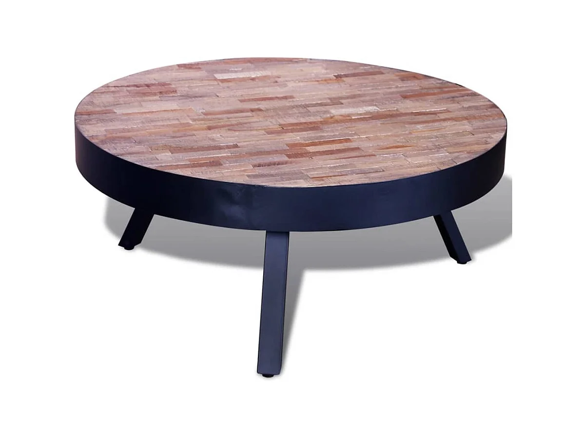 Table basse ronde Bois de teck recyclé OFR85858 BonneVie Meuble