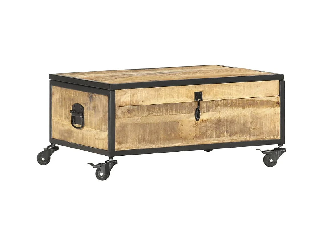 Table basse relevable 70x50x33 cm Bois de manguier massif OFR63023 BonneVie Meuble