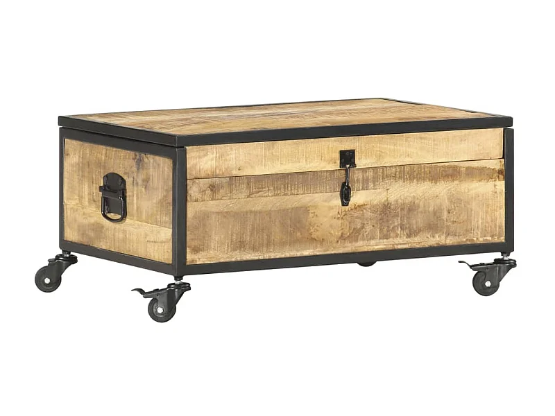 Table basse relevable 70x50x33 cm Bois de manguier massif OFR63023 BonneVie Meuble