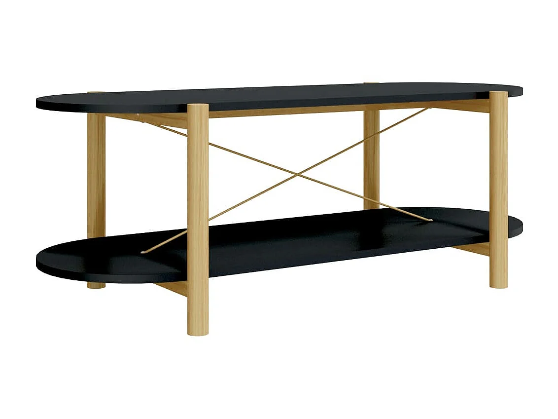 Table basse Noir 110x48x40 cm Bois d'ingénierie OFR14248 BonneVie Meuble