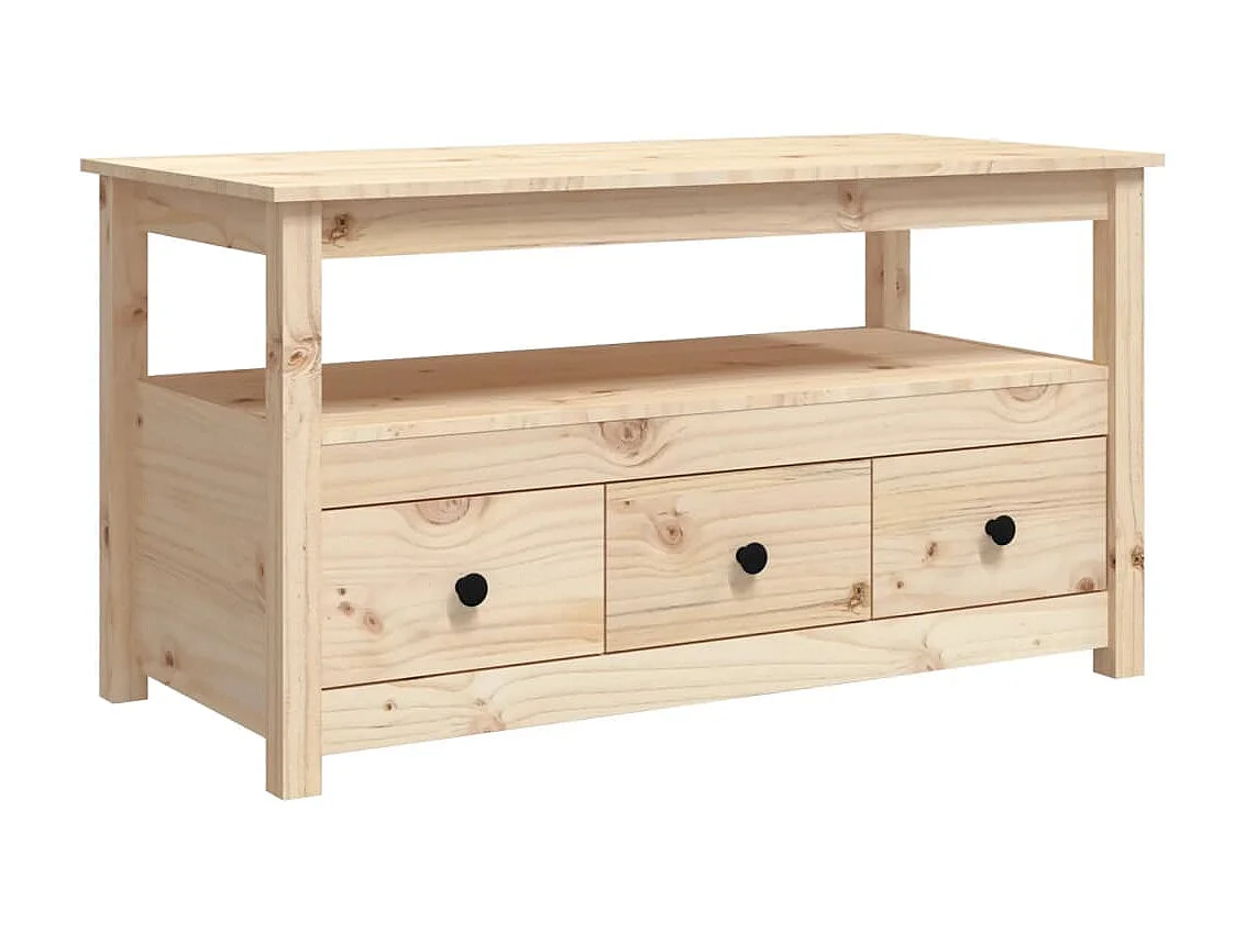 Table basse 102x49x55 cm Bois massif de pin OFR94364 BonneVie Meuble
