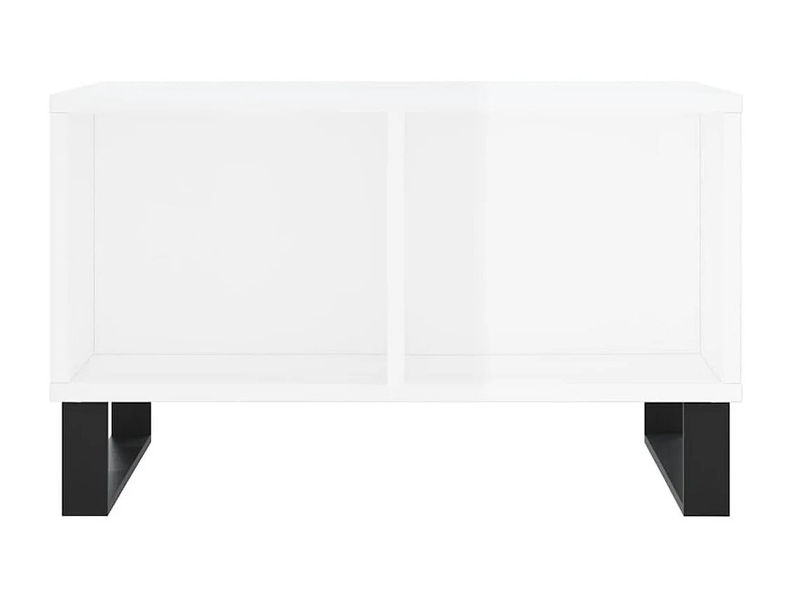 Mesa de centro 60x50x36,5 cm derivados madeira branco brilhante PT774691