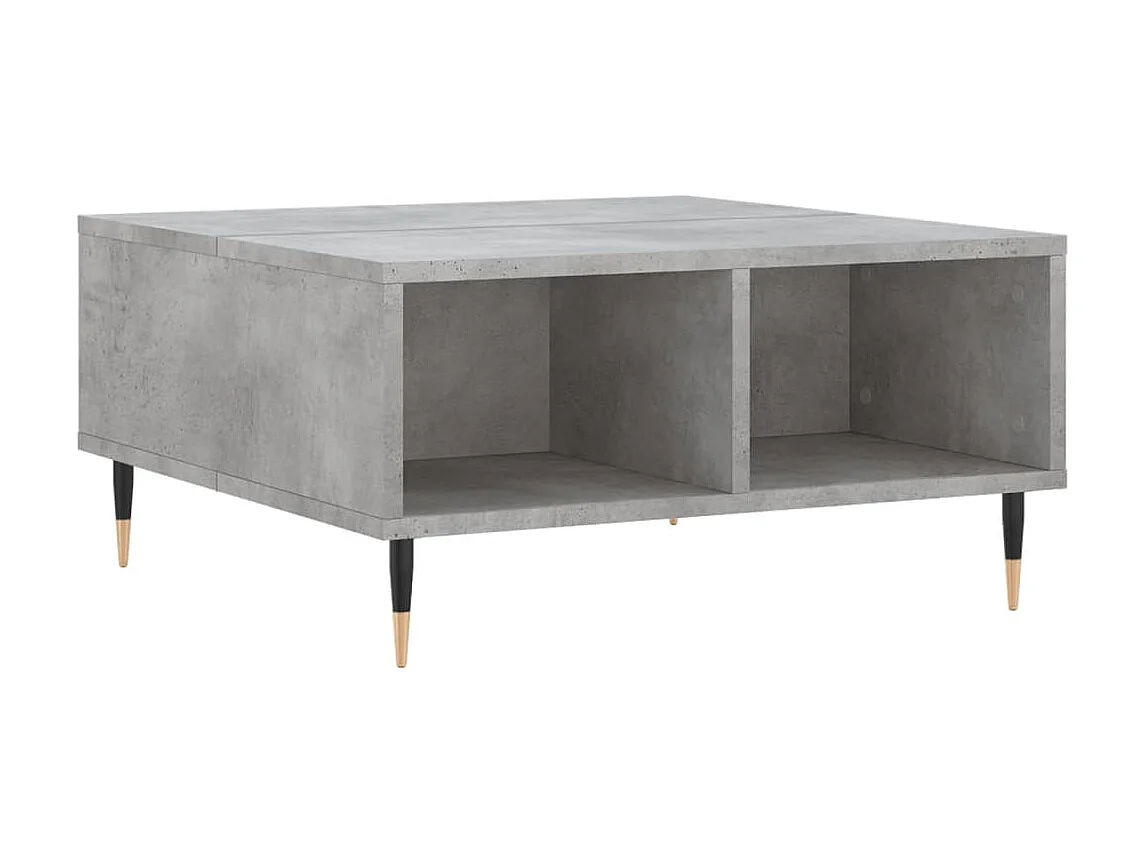 Table basse gris béton 60x60x30 cm bois d'ingénierie OFR74469 BonneVie Meuble