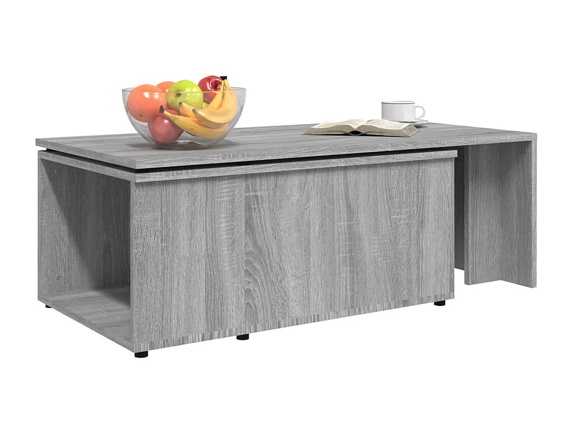 Table basse Sonoma gris 150x50x35 cm Bois d'ingénierie OFR99106 BonneVie Meuble