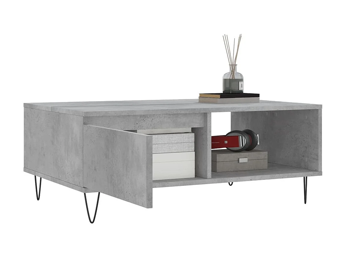 Mesa de centro 90x60x35 cm derivados madeira cinzento cimento PT632401